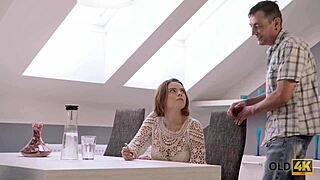 Old4K Marina Visconti Craves Old Cock During College Exams!