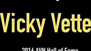 hot mature vicky vette is shoving a dildo deep into her tight pussy and ass, wow