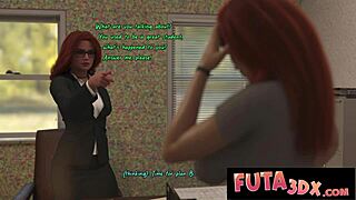 Redhead Futa Professor punishes her student in class