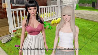 3D animated porn with big boobed women and facial cumshot