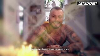 wild babe rides huge cock at horny hostel