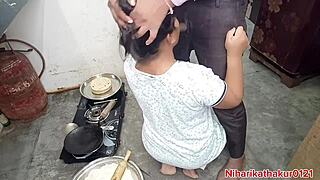 Indian Desi Step-Mom Gets Naughty in Kitchen With Hardcore Missionary Action.