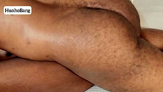 Big booty ebony gets pounded from behind 😍 creams on black cock