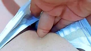 pretty girl works in the office bathroom